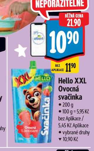   Hello XXL Ovocná svačinka  200 g 