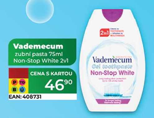 Vademecum zubní pasta 75ml Non-Stop White 2v1