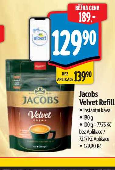 Jacobs Velvet Refill instantní káva 180g 