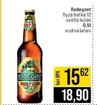 Radegast Ryze hořká 12 světlý ležák 0,5l