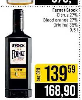 Fernet Stock Citrus 27% Blood orange 27% Original 35% 0,5l