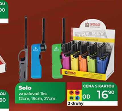 Solo zapalovač 1ks 12cm, 19cm, 27cm