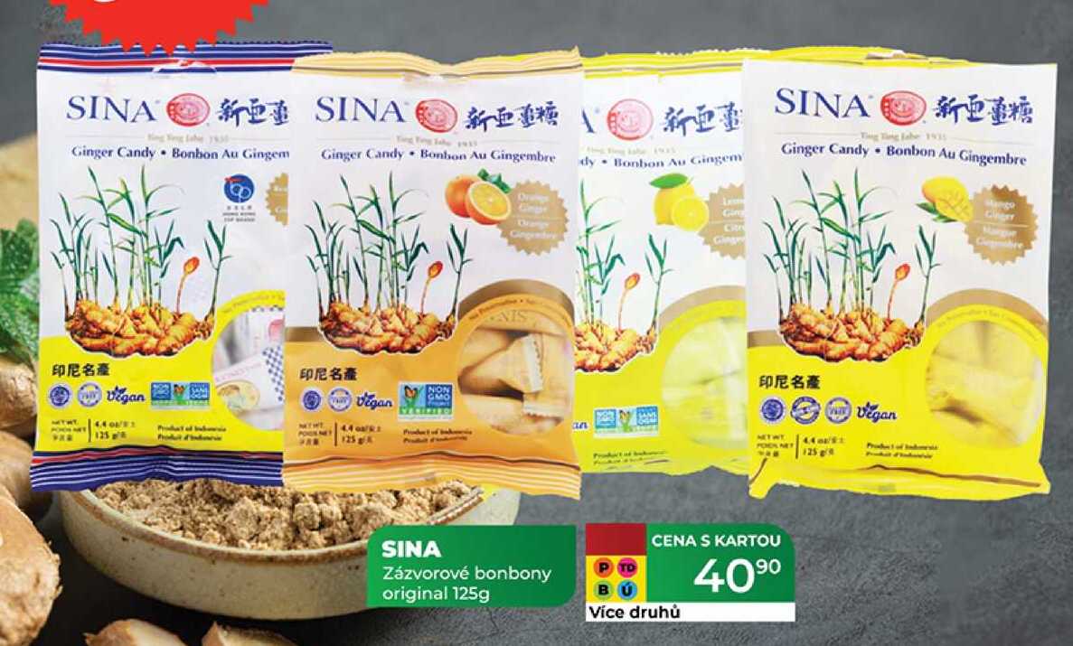 SINA Zázvorové bonbony original 125g