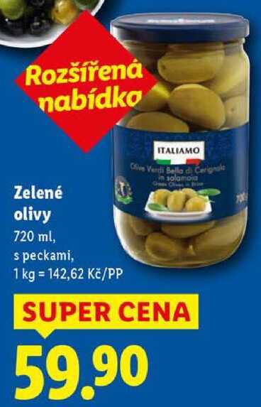 Zelené olivy, 720 ml