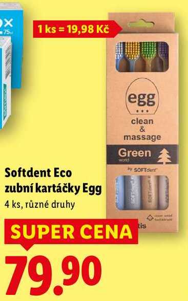 Softdent Eco zubní kartáčky Egg, 4 ks
