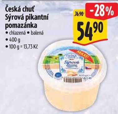 Česká chuť Sýrová pikantní pomazánka, 400 g