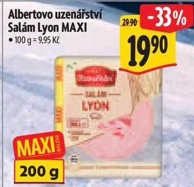Albertovo uzenářství Salám Lyon MAXI, 200 g