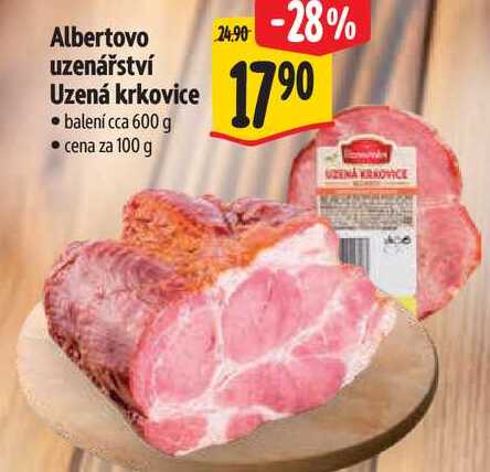 Albertovo uzenářství Uzená krkovice, cena za 100 g 