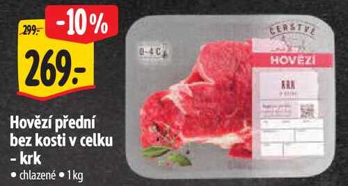 Hovězí přední bez kosti v celku - krk, 1 kg