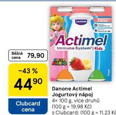 Danone Actimel Jogurtový nápoj, 4× 100 g, více druhů  