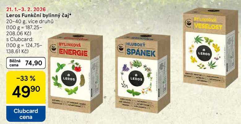 Leros Funkční bylinný čaj, 20-40 g, více druhů