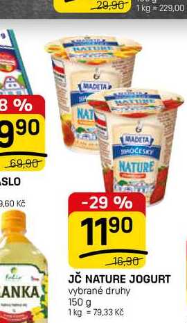 JČ NATURE JOGURT vybrané druhy 150 g 
