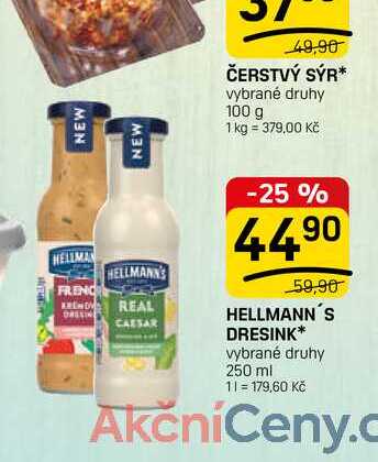 HELLMANN'S DRESINK vybrané druhy 250 ml 