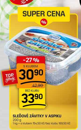 SLEĎOVÉ ZÁVITKY V ASPIKU 200 g 