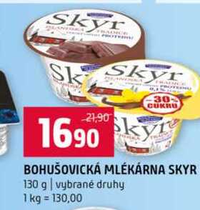 BOHUŠOVICKÁ MLÉKÁRNA SKYR 130 g vybrané druhy 