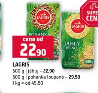 LAGRIS 500 g jáhly 500 g pohanka loupaná 