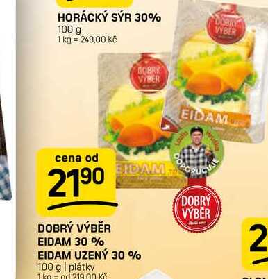 EIDAM 30% EIDAM UZENÝ 30 % 100 g 