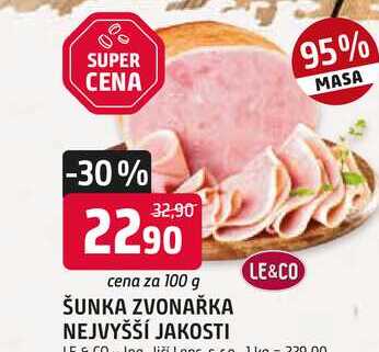 LE&CO ŠUNKA ZVONAŘKA NEJVYŠŠÍ JAKOSTI 100 g