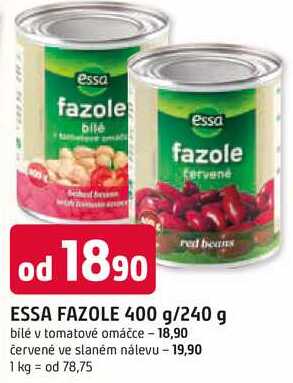 ESSA FAZOLE 400 g/240 g bilé v tomatové omáčce 
