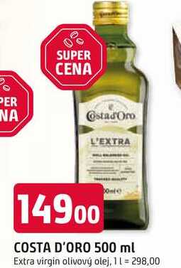 COSTA D'ORO 500 ml Extra virgin olivový olej