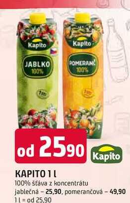 KAPITO 1l 100% šťáva z koncentrátu 