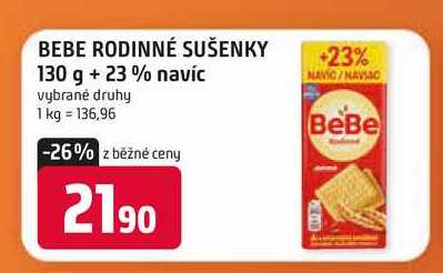 BEBE RODINNÉ SUŠENKY 130 g + 23% navíc