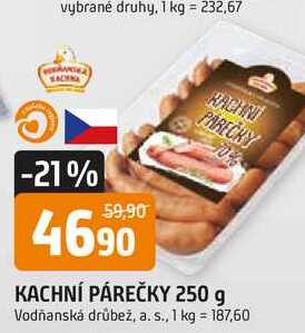 KACHNÍ PÁREČKY 250 g 