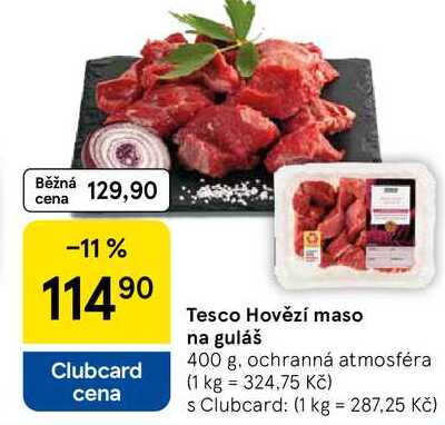 Tesco Hovězí maso na guláš, 400 g 