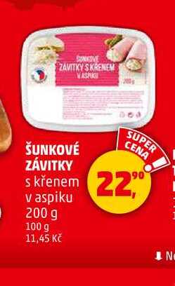 ŠUNKOVÉ ZÁVITKY s křenem v aspiku, 200 g