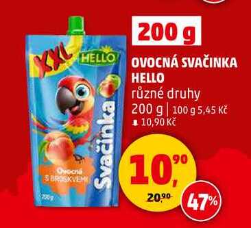 OVOCNÁ SVAČINKA HELLO, 200 g