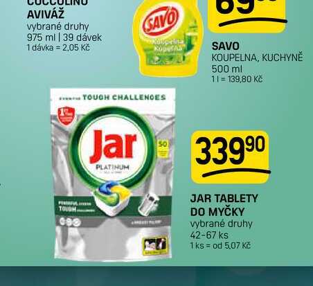 JAR TABLETY DO MYČKY vybrané druhy 42-67 ks