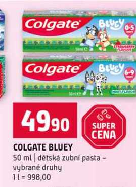 COLGATE BLUEY 50 ml dětská zubní pasta vybrané druhy 