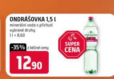 ONDRÁŠOVKA 1,5l minerální voda s příchuti vybrané druhy