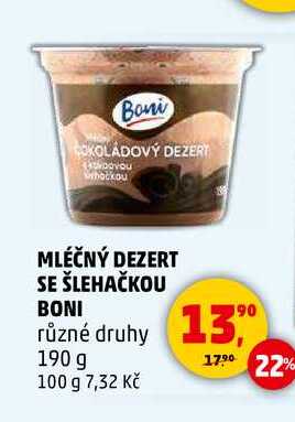 MLÉČNÝ DEZERT SE ŠLEHAČKOU BONI, 190 g 