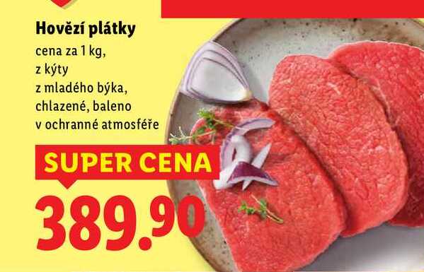 Hovězí plátky, cena za 1 kg