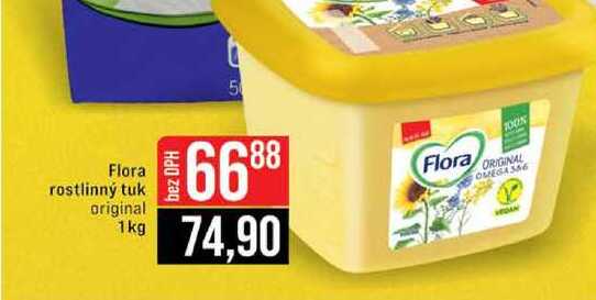 Flora rostlinný tuk original 1kg  v akci