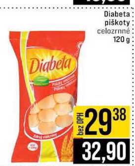 Diabeta piškoty celozrnné 120 g 