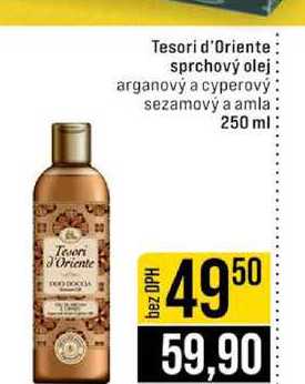 Tesori d'Oriente: sprchový olej arganový a cyperový sezamový a amla 250 ml