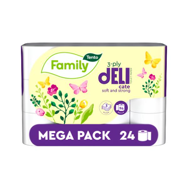 Tento Family Delicate Toaletní papír 3vrstvý, 24 rolí