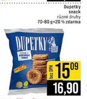 Dupetky snack různé druhy 70-80 g+20% zdarma 