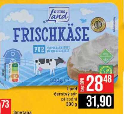 Land čerstvý sýr prirodni 300 g