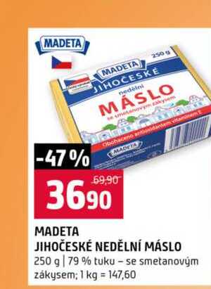 JIHOČESKÉ NEDĚLNÍ MÁSLO 250 g 79 % tuku