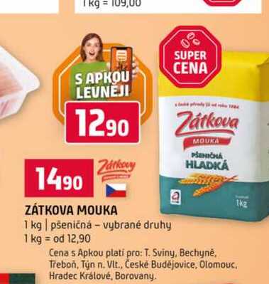 ZÁTKOVA MOUKA 1 kg pšeničná vybrané druhy