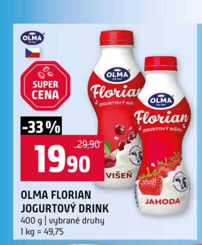 OLMA FLORIAN JOGURTOVÝ DRINK 400 g vybrané druhy