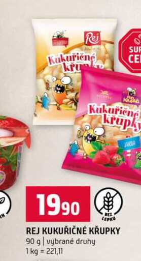 REJ KUKUŘIČNÉ KŘUPKY 90 g vybrané druhy