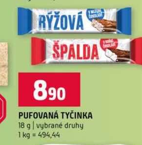 PUFOVANÁ TYČINKA 18 g vybrané druhy