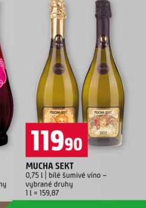 MUCHA SEKT 0,75l bílé šumivé vino vybrané druhy