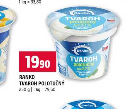 RANKO TVAROH POLOTUČNÝ 250 g