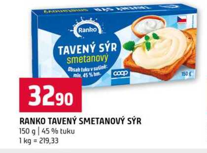 RANKO TAVENÝ SMETANOVÝ SÝR 150 g 45% tuku