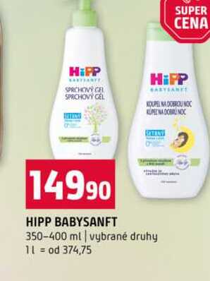 HIPP BABYSANFT 350-400 ml vybrané druhy